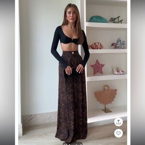 Zara ANIMAL PRINT PALAZZO PANTS